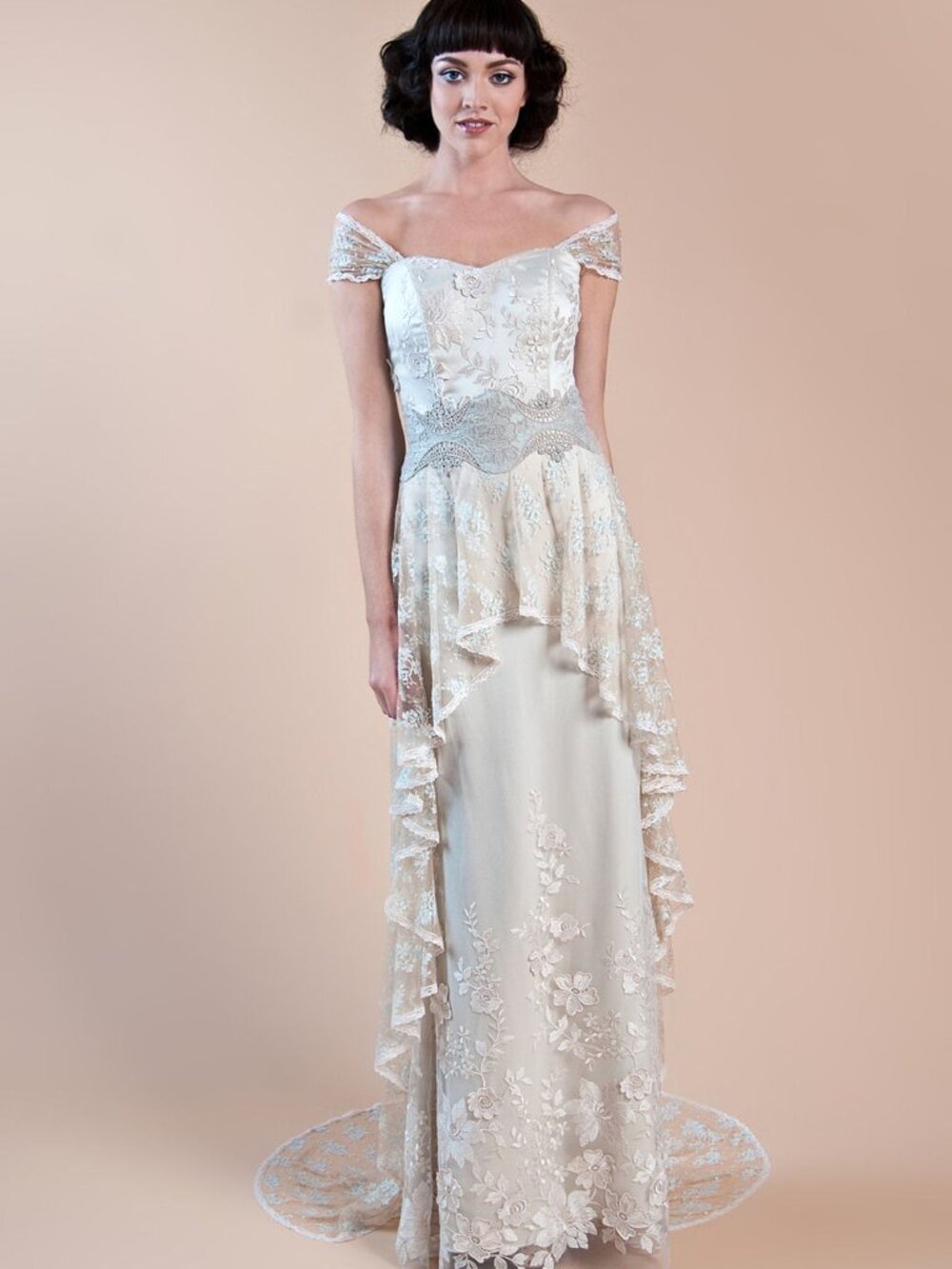 Claire Pettibone Hazel Vintage Wedding Gown Size 4 Silk